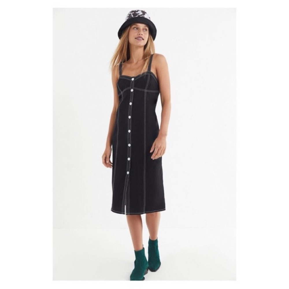 Urban Outfitters contrast stitch midi dress